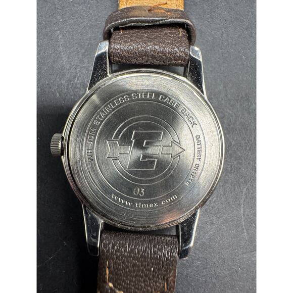 Vtg Timex Expedition Watch Women's 26mm Indiglo WR 50M Brown Leather Strap - Picture 7 of 8